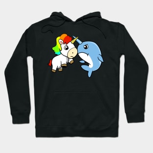 Unicorn Narwhal Sword Fight Hoodie